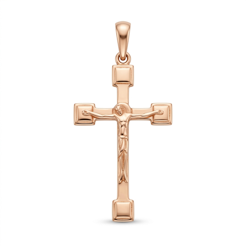 Золота підвіска «Небесний захист» хрестик