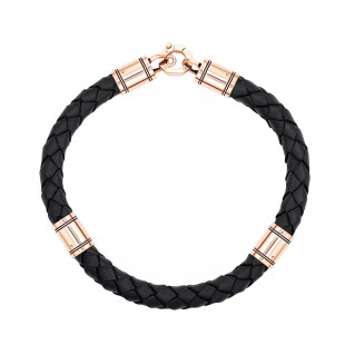 Браслет зі шкіри з золотою вставкою